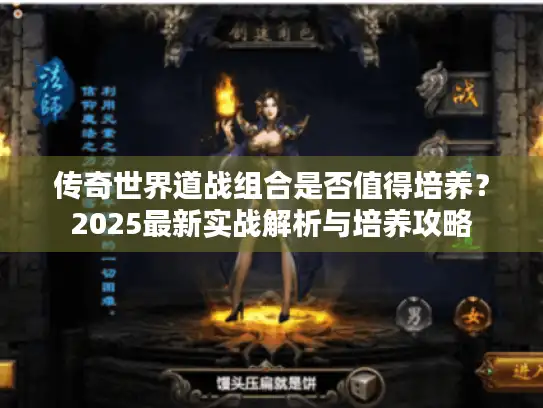 传奇世界道战组合是否值得培养？2025最新实战解析与培养攻略
