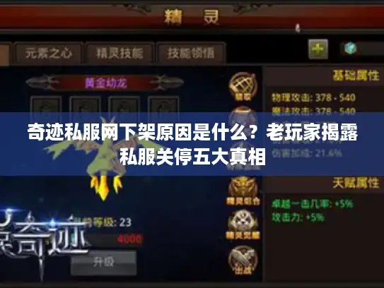 奇迹私服网下架原因是什么？老玩家揭露私服关停五大真相