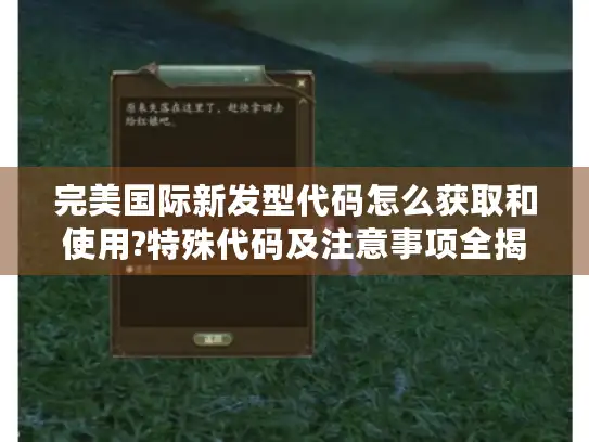 完美国际新发型代码怎么获取和使用?特殊代码及注意事项全揭秘