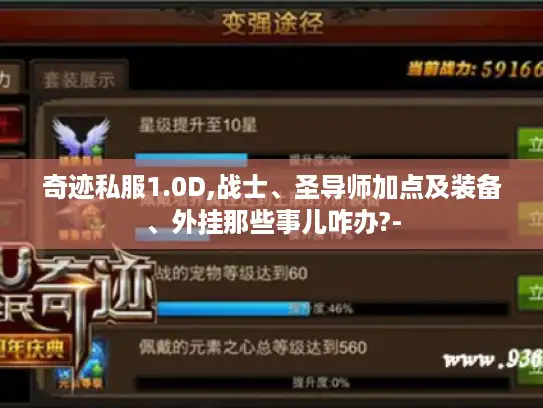 奇迹私服1.0D,战士、圣导师加点及装备、外挂那些事儿咋办?-