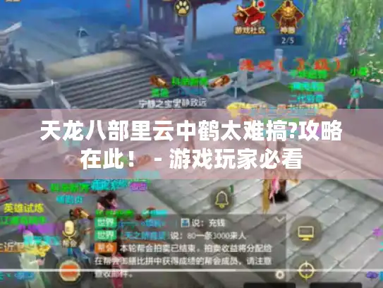 天龙八部里云中鹤太难搞?攻略在此! - 游戏玩家必看 天龙八部里云中鹤太难搞?攻略在此! - 游戏玩家必看