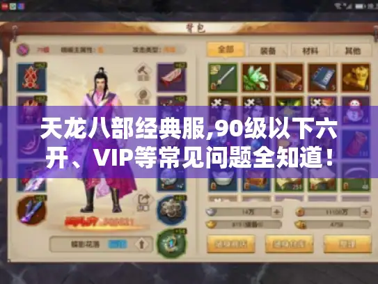 天龙八部经典服,90级以下六开、VIP等常见问题全知道！