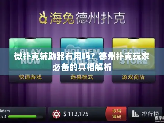 微扑克辅助器有用吗?德州扑克玩家必备的真相解析 微扑克辅助器有用吗?德州扑克玩家必备的真相解析