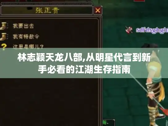 林志颖天龙八部,从明星代言到新手必看的江湖生存指南