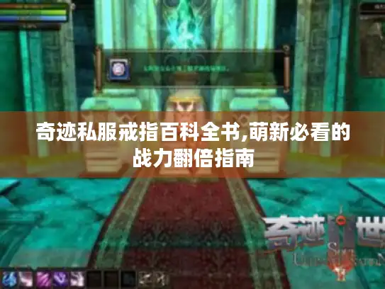 奇迹私服戒指百科全书,萌新必看的战力翻倍指南 奇迹私服戒指百科全书,萌新必看的战力翻倍指南