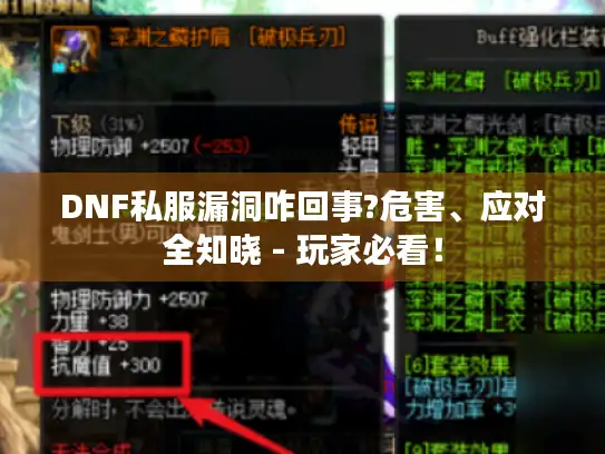 DNF私服漏洞咋回事?危害、应对全知晓 - 玩家必看！