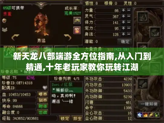 新天龙八部端游全方位指南,从入门到精通,十年老玩家教你玩转江湖
