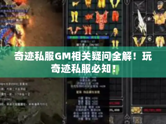 奇迹私服GM相关疑问全解！玩奇迹私服必知！