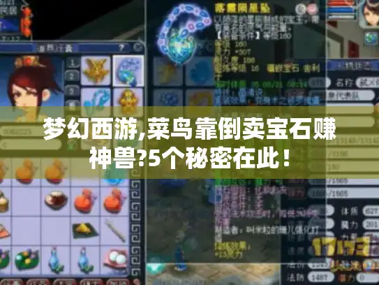 梦幻西游,菜鸟靠倒卖宝石赚神兽?5个秘密在此！