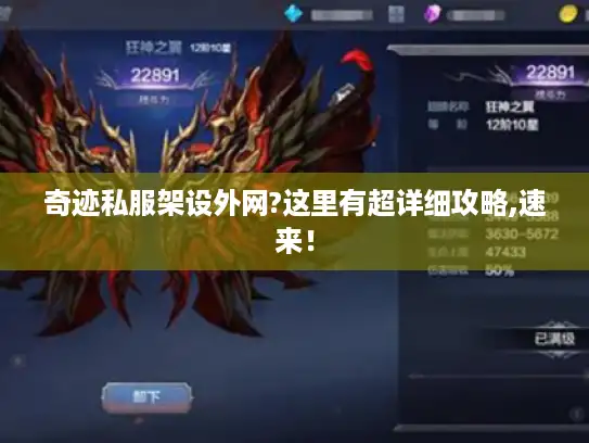 奇迹私服架设外网?这里有超详细攻略,速来! 奇迹私服架设外网?这里有超详细攻略,速来!