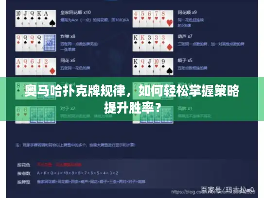 奥马哈扑克牌规律，如何轻松掌握策略提升胜率？