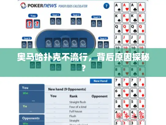 奥马哈扑克不流行,背后原因探秘? 奥马哈扑克不流行,背后原因探秘?