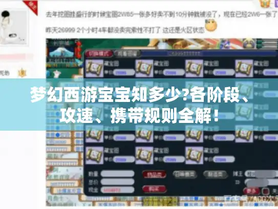 梦幻西游宝宝知多少?各阶段、攻速、携带规则全解！