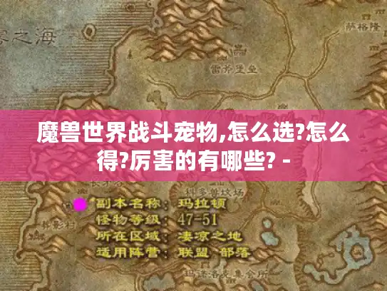 魔兽世界战斗宠物,怎么选?怎么得?厉害的有哪些? - 魔兽世界战斗宠物,怎么选?怎么得?厉害的有哪些? -