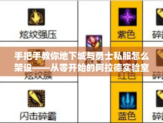 手把手教你地下城与勇士私服怎么架设——从零开始的阿拉德实验室计划