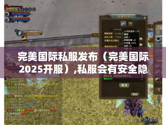 完美国际私服发布（完美国际2025开服）,私服会有安全隐患吗?