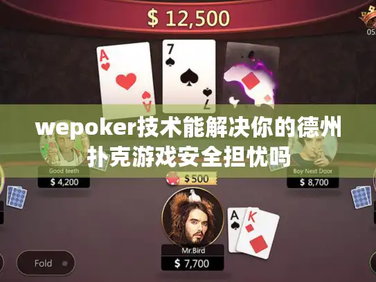 wepoker技术能解决你的德州扑克游戏安全担忧吗
