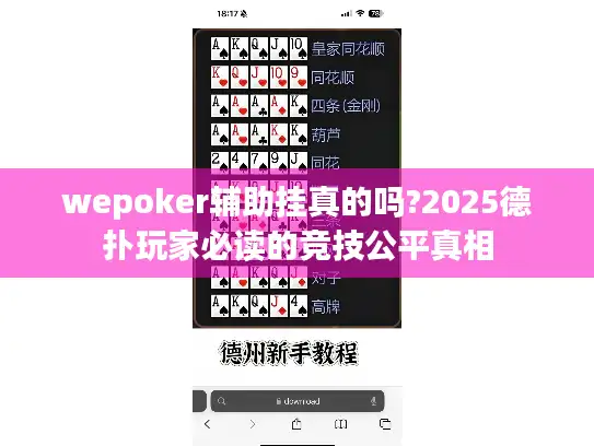 wepoker辅助挂真的吗?2025德扑玩家必读的竞技公平真相