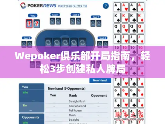 Wepoker俱乐部开局指南，轻松3步创建私人牌局