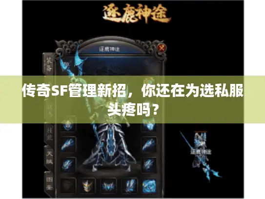 传奇SF管理新招，你还在为选私服头疼吗？