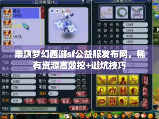 亲测梦幻西游sf公益服发布网，稀有资源高效挖+避坑技巧