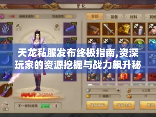 天龙私服发布终极指南,资深玩家的资源挖掘与战力飙升秘籍
