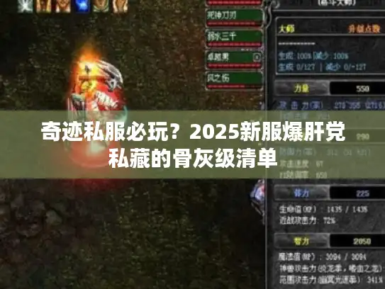 奇迹私服必玩?2025新服爆肝党私藏的骨灰级清单 奇迹私服必玩?2025新服爆肝党私藏的骨灰级清单