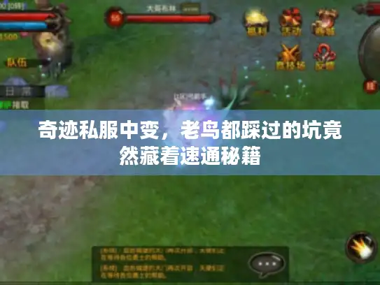 奇迹私服中变，老鸟都踩过的坑竟然藏着速通秘籍