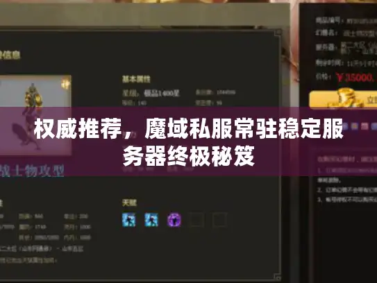 权威推荐，魔域私服常驻稳定服务器终极秘笈