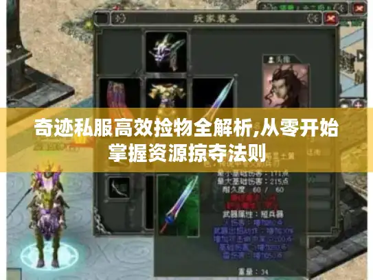 奇迹私服高效捡物全解析,从零开始掌握资源掠夺法则 奇迹私服高效捡物全解析,从零开始掌握资源掠夺法则