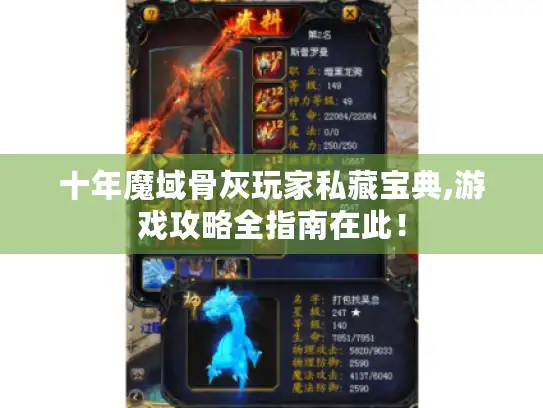 十年魔域骨灰玩家私藏宝典,游戏攻略全指南在此！