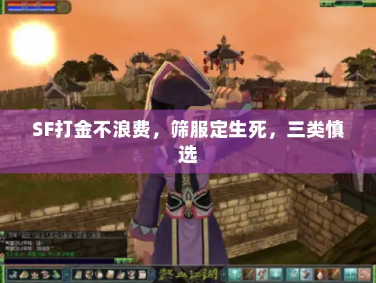 SF打金不浪费,筛服定生死,三类慎选 SF打金不浪费,筛服定生死,三类慎选