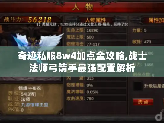 奇迹私服8w4加点全攻略,战士法师弓箭手最强配置解析