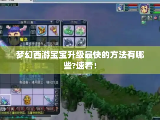 梦幻西游宝宝升级最快的方法有哪些?速看！