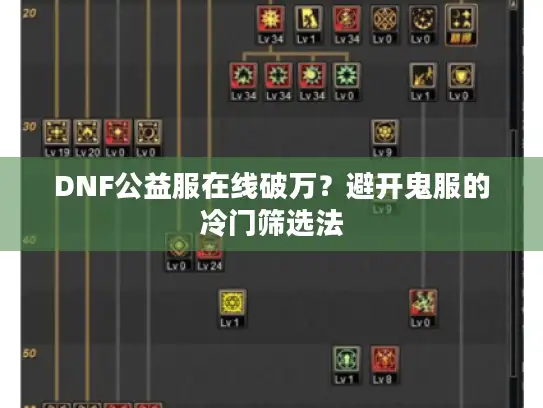 DNF公益服在线破万？避开鬼服的冷门筛选法