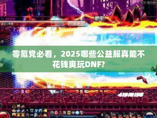 零氪党必看，2025哪些公益服真能不花钱爽玩DNF?