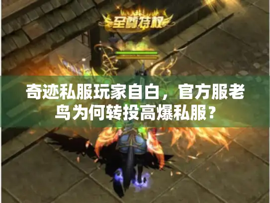 奇迹私服玩家自白，官方服老鸟为何转投高爆私服？