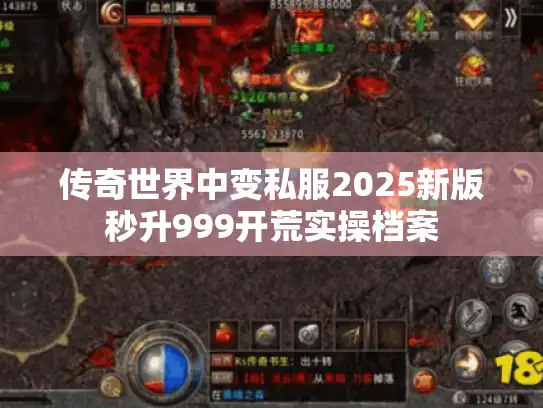 传奇世界中变私服2025新版秒升999开荒实操档案