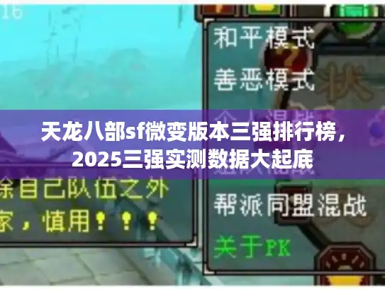 天龙八部sf微变版本三强排行榜，2025三强实测数据大起底