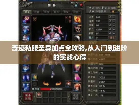 奇迹私服圣导加点全攻略,从入门到进阶的实战心得