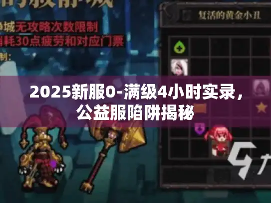 2025新服0-满级4小时实录,公益服陷阱揭秘 2025新服0-满级4小时实录,公益服陷阱揭秘