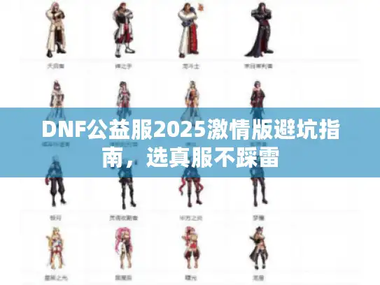 DNF公益服2025激情版避坑指南，选真服不踩雷