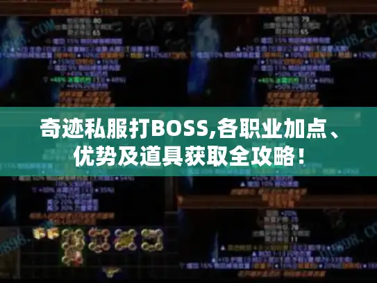 奇迹私服打BOSS,各职业加点、优势及道具获取全攻略! 奇迹私服打BOSS,各职业加点、优势及道具获取全攻略!