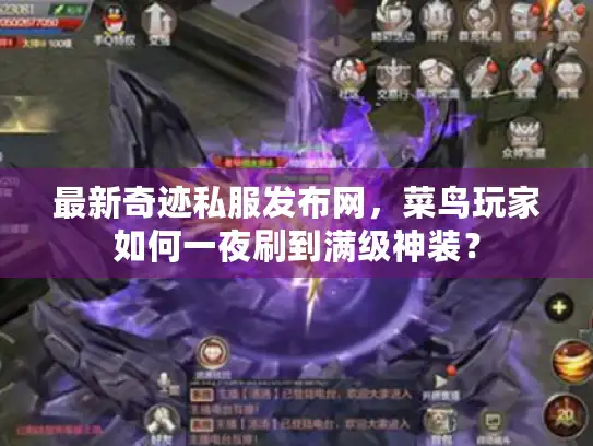 最新奇迹私服发布网，菜鸟玩家如何一夜刷到满级神装？