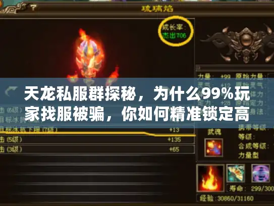 天龙私服群探秘，为什么99%玩家找服被骗，你如何精准锁定高倍经验？