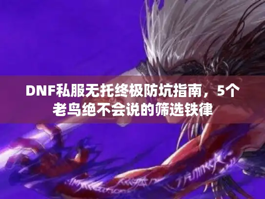 DNF私服无托终极防坑指南，5个老鸟绝不会说的筛选铁律