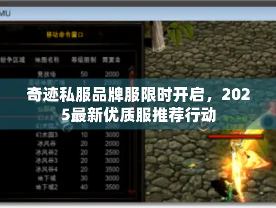 奇迹私服品牌服限时开启，2025最新优质服推荐行动