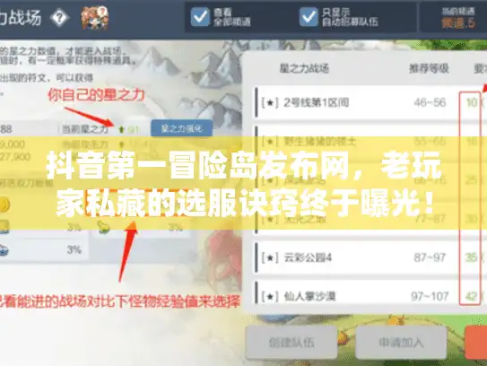 抖音第一冒险岛发布网，老玩家私藏的选服诀窍终于曝光！