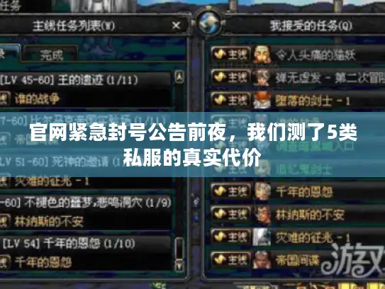 官网紧急封号公告前夜,我们测了5类私服的真实代价 官网紧急封号公告前夜,我们测了5类私服的真实代价