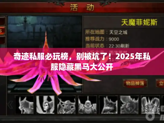 奇迹私服必玩榜，别被坑了！2025年私服隐藏黑马大公开